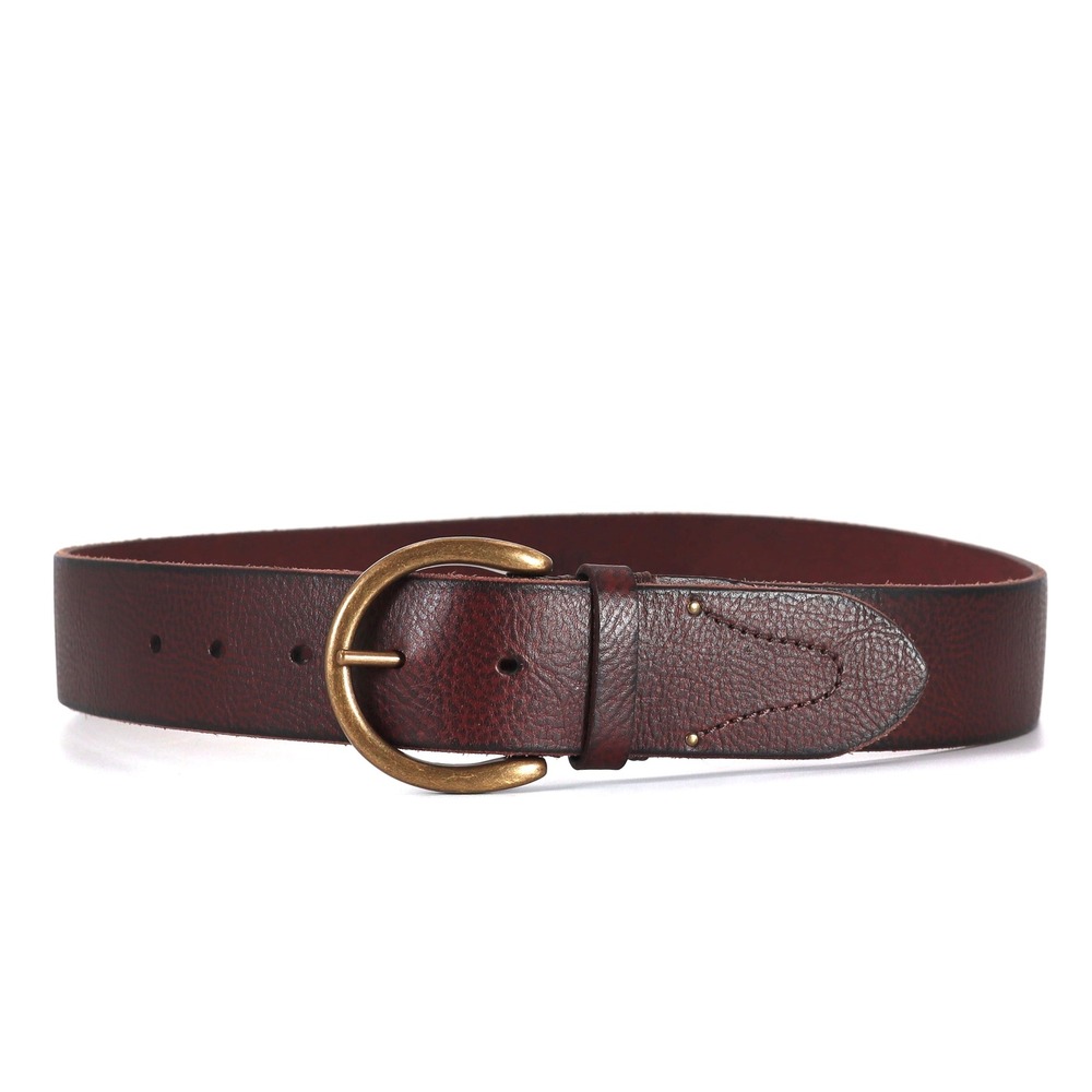 Frye Western Leather Belt Womens S Brown Distressed Brass Buckle Campus DC832